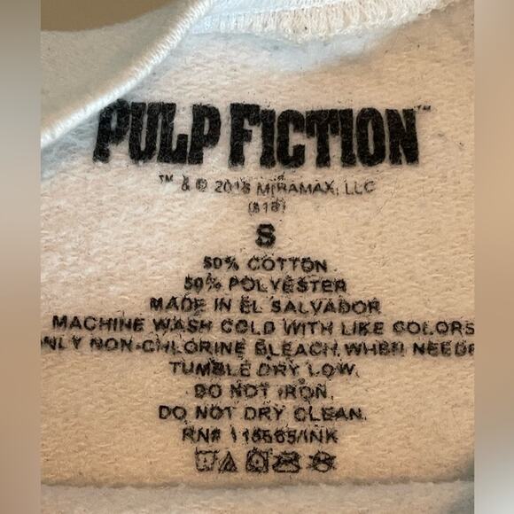 Pulp Fiction Graphic White Sweatshirt size Small - Picture 3 of 5